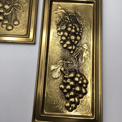 Vintage Elpec England Brass Relief Wall Plaque Panels 