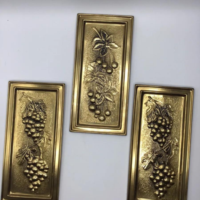 Vintage Elpec England Brass Relief Wall Plaque Panels 