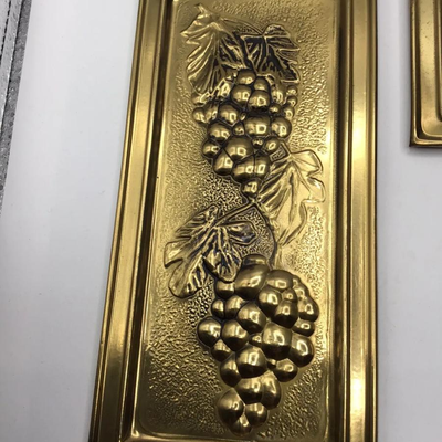 Vintage Elpec England Brass Relief Wall Plaque Panels 