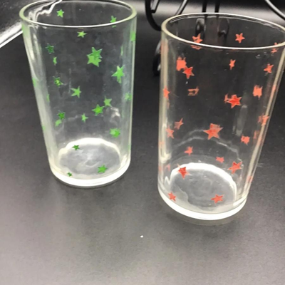 Swanky Swigs Juice Glasses Green Red Stars