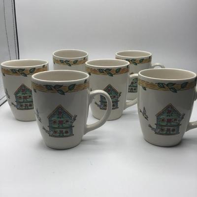 Thompson Pottery Birdhouse Tea Coffee Cup Mugs