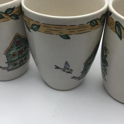 Thompson Pottery Birdhouse Tea Coffee Cup Mugs