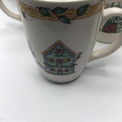 Thompson Pottery Birdhouse Tea Coffee Cup Mugs