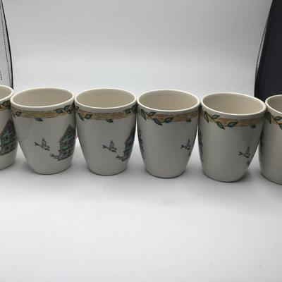Thompson Pottery Birdhouse Tea Coffee Cup Mugs