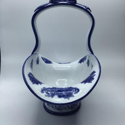 Blue and White Floral Basket