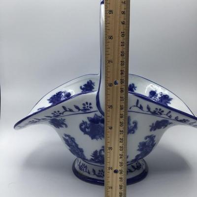 Blue and White Floral Basket