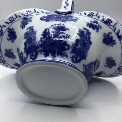 Blue and White Floral Basket