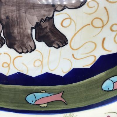 The Zrike Company Danna Cullen Bear Platter and Moose Pitcher