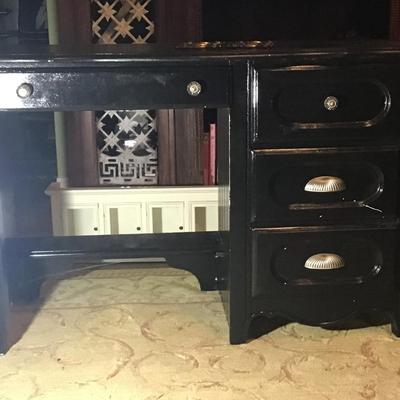 Painted Black Wood Desk