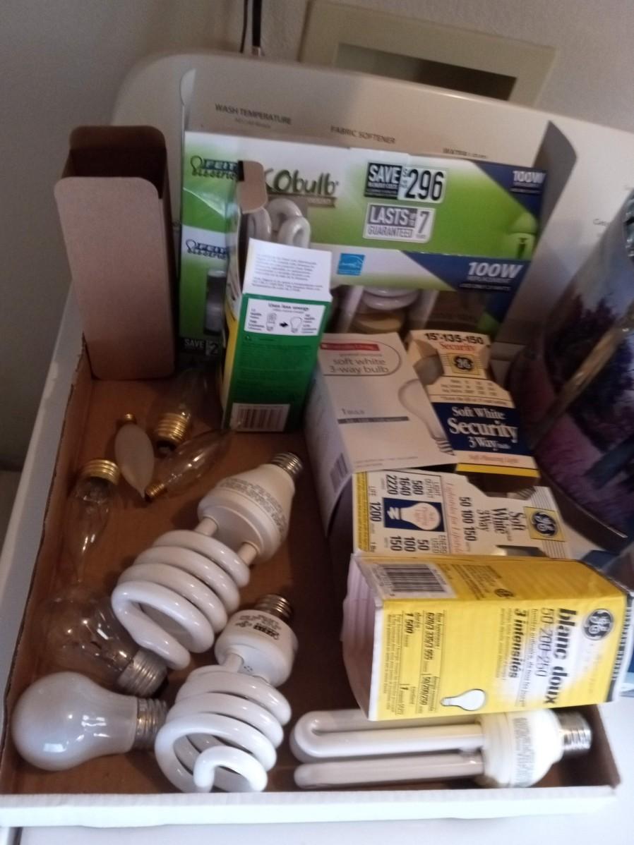 LIGHT BULBS, EXTENSION CORDS AND CLEANING SUPPLIES