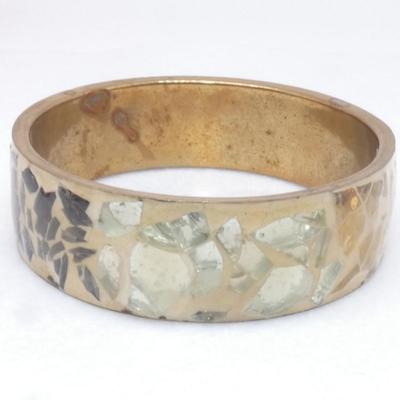 Resin & Brass Bracelet Bangle (Glass Like)