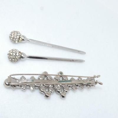 Vintage Rhinestone Barrette & Hair Pins