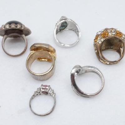 (6) Misc. Rings, Silver & Gold Tone