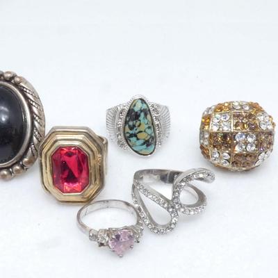 (6) Misc. Rings, Silver & Gold Tone