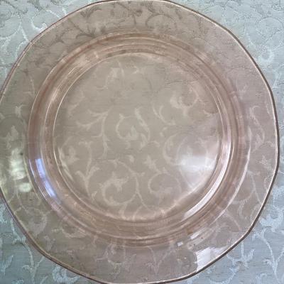 5- Pink Depression Plates