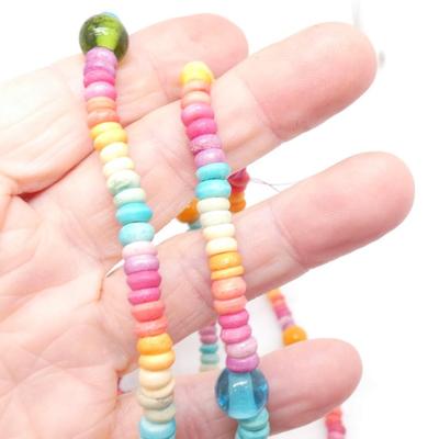 Rainbow Colored Beaded Necklace