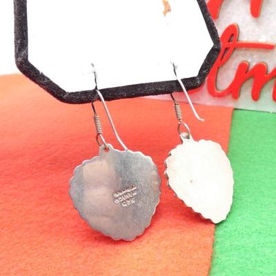 Mexico Silver & Gold Tone Dangle Heart Earrings