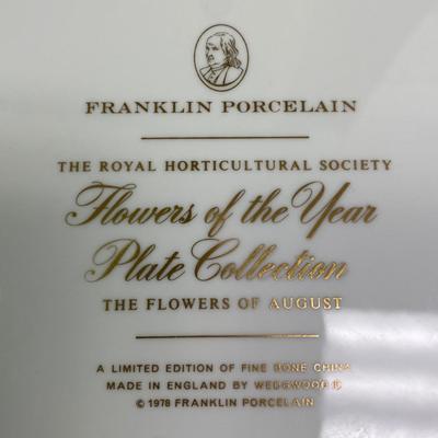 Franklin  Porcelain Flowers of August Plate
