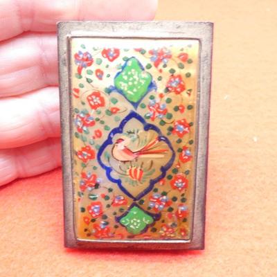 Vintage Silver Enameled Indian Match Box, Bohemian