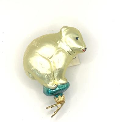 1612 Christopher Radko Polar Bear Glass Ornament Clip