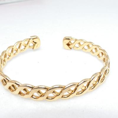 Gold Tone Braided Cuff Bracelet