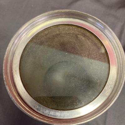 English Pewter Sheffield Tankard with Glass Bottom