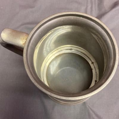 English Pewter Sheffield Tankard with Glass Bottom