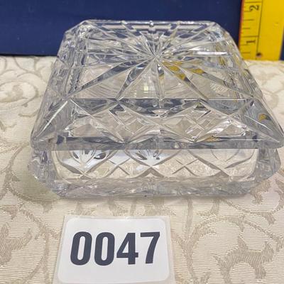Vintage Chrystal Trinket  Jewelry  Dish with Lid