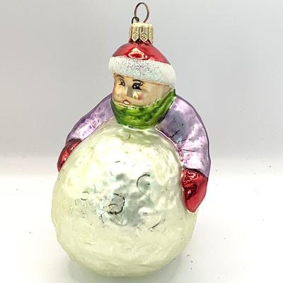 1615 Christopher Radko Snowballing Glass Ornament