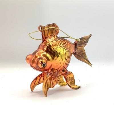 1616 Handblown Goldfish Fantail Glass Ornament
