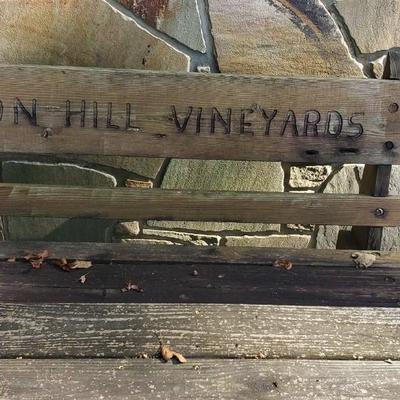 Vintage large rustic wood table & bench