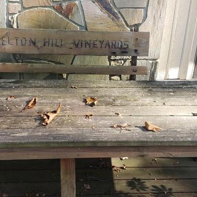 Vintage large rustic wood table & bench