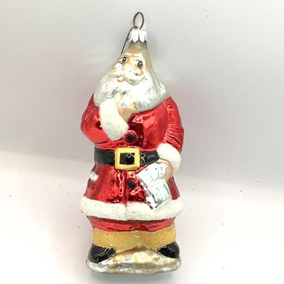1618 Christopher Radko 1994 Checking it Twice Glass Ornament