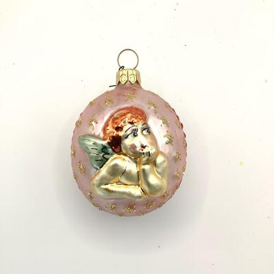 1626 Christopher Radko Cherub Ball Glass Ornament