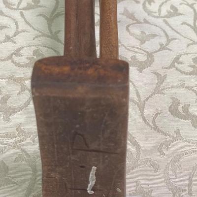Vintage African Wood Carving Man Playing Drum