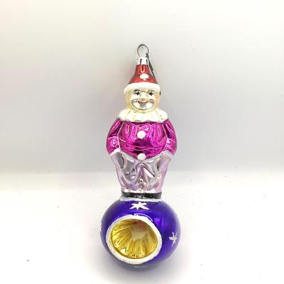 1627 Christopher Radko 1995 Jack Clown Ball Reflector Glass Ornament