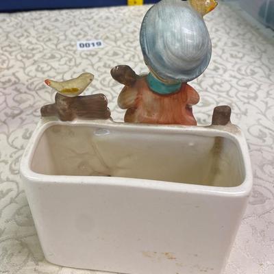 Vintage Boy Playing Banjo Planter