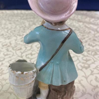 Vintage Ceramic Boy Blue Bud Vase