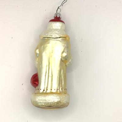 1634 Christopher Radko 1991 Russian White Coat Santa Glass Ornament