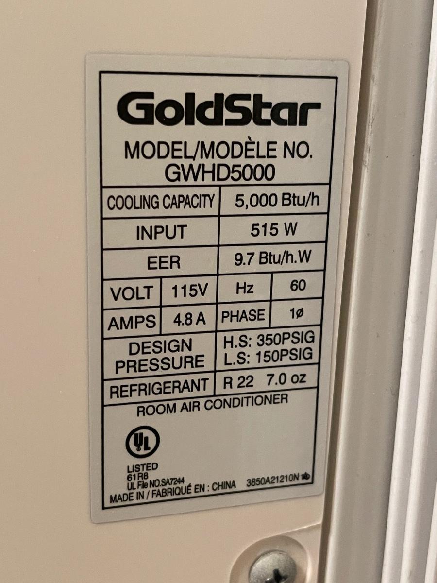 GOLDSTAR AC Window Unit 5000 BTU