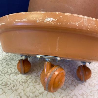 Plastic planter and Bowl on Wheels