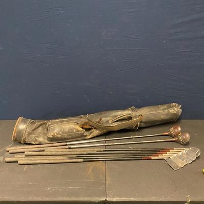 Vintage Golf Clubs and Bag