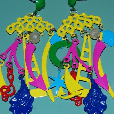 Colorful Dangle Earrings, Summertime Lightweight Earrings