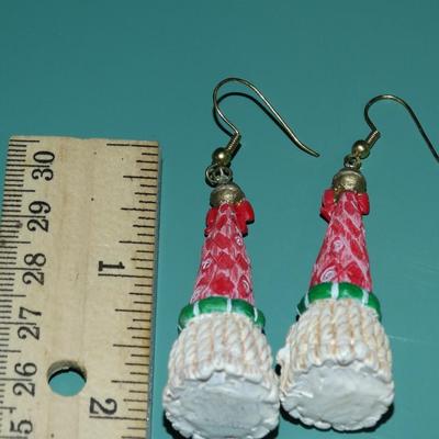 HO HO Santa Christmas Dangle Earrings