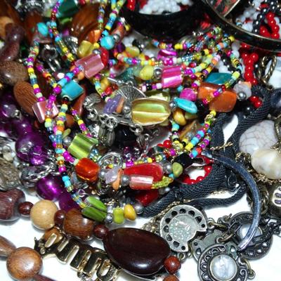 Jewelry Lot, Necklaces, Earrings, Bracelets, Charms, Craft, Miss Matched, Wearable & Craft