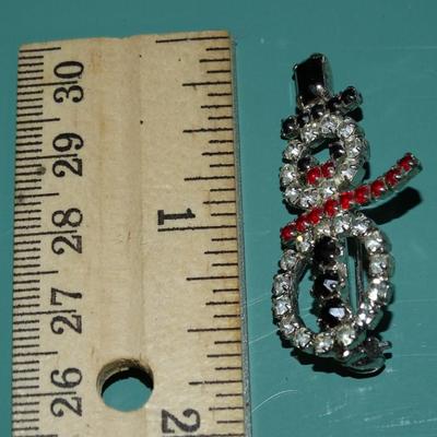 Frosty the Snowman Rhinestone Christmas Pin