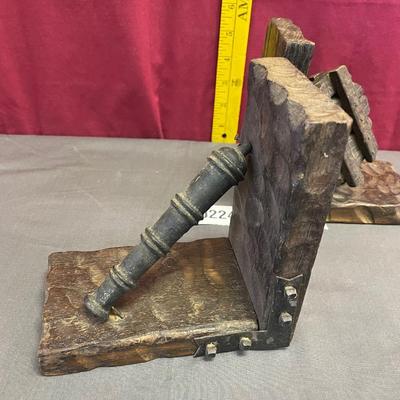Vtg 1960â€™s wood pirate cannon and wheel