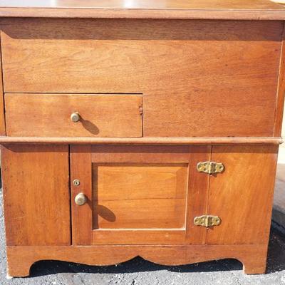 1870's WASHSTAND W/ LIFT TOP FOR PITCHER * BOWL /DOOR FOR COMMODE AND DRAWER