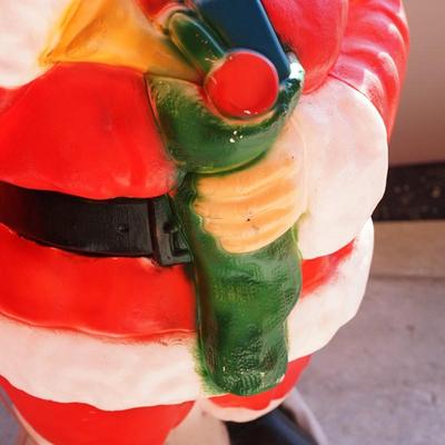 VINTAGE PLASTIC SANTA 41" LIGHTS.