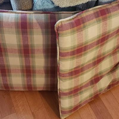 Large plaid pillows